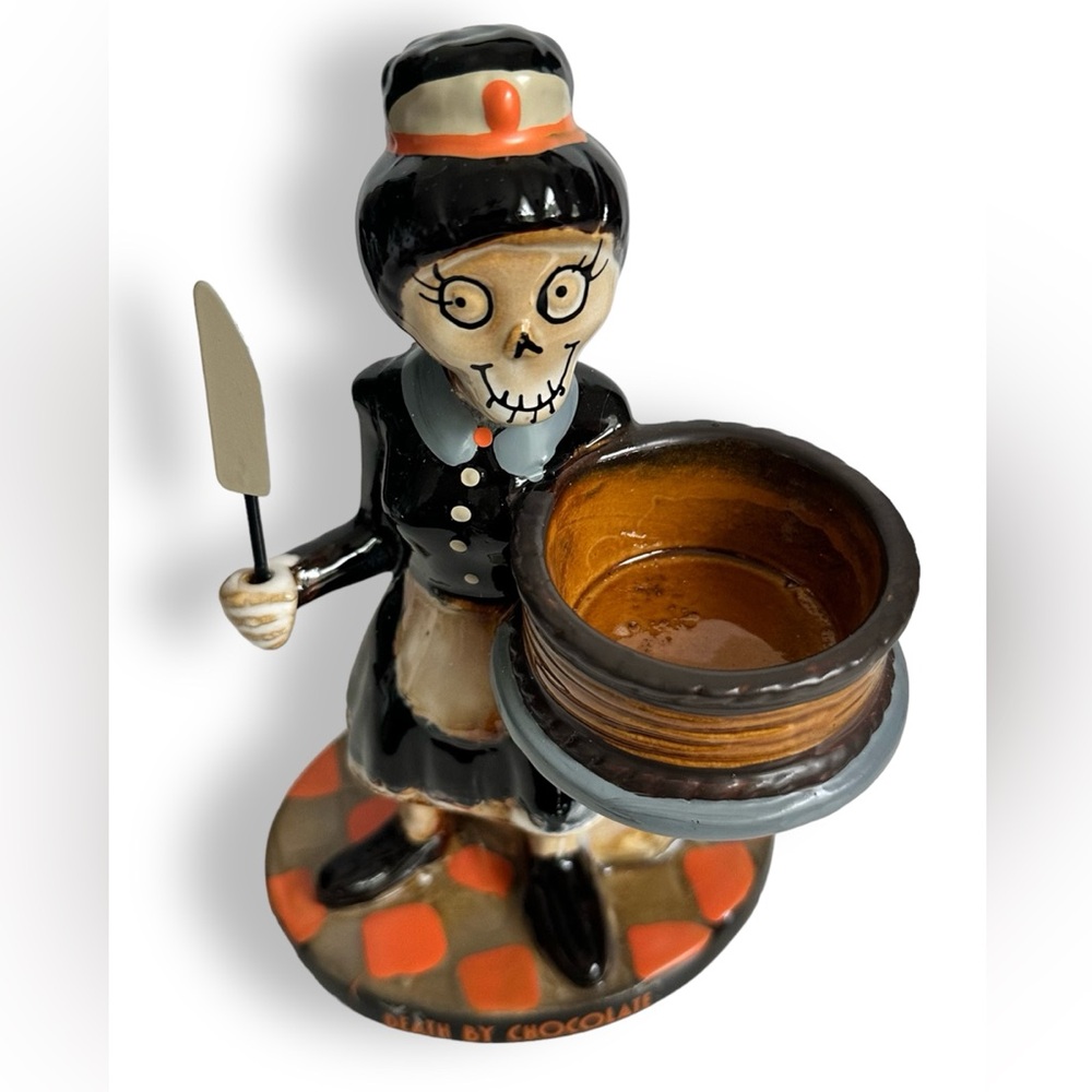 Fall Halloween Yankee Candle Boney DEATH BY CHOCOLATE Votive tealight holder - Picture 2 of 8